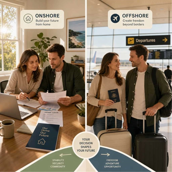 Couples navigating the Australian partner visa process face an early decision: onshore or offshore application.